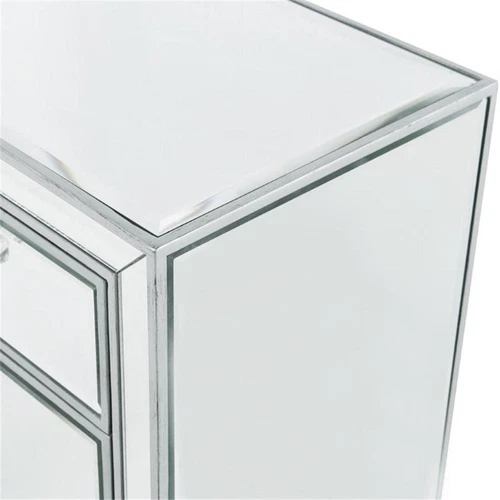 Elegant Decor Reflexion 4 Door 56" Mirrored Buffet Cabinet in Antique Silver - Picture 9 of 11