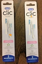 LOT Oral-B Clic Sensitive Clean Replacement Brush Heads 4 Count Refill