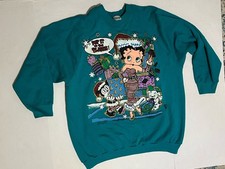 VTG 90s Betty Boop Christmas Holiday sweatshirt Shirt Y2K Cartoon
