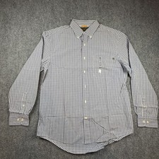 Timberland Mens Shirt Blue Yellow White Plaid Heritage Fit Large 100 Cotton NWT