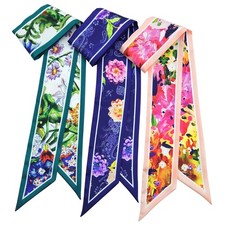 Skinny Scarf 3 Pack Silk Neck Scarf Headband Hair band Ribbon Handbag Women's...