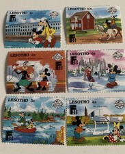 Briefmarken 6Stück“LESOTHO" Mickey Mouse,ungestempelt