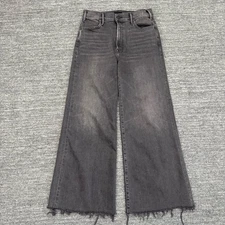 Mother Jeans Women 27 Washed Black Hustler Roller Ankle Fray Call It Night Denim