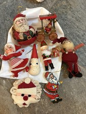 Vintage 1970s Lot Of 9 Santa Claus ST. Nick Christmas Ornaments