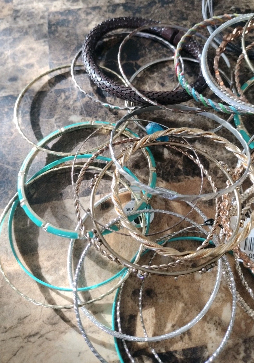 52 Multi Color & Metal Bangle Stackable Bracelets… - image 2