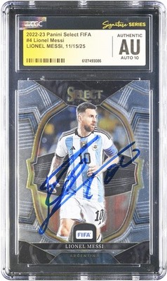Lionel Messi Argentina FC Signed 2022-23 Panini Select FIFA #4 CGC