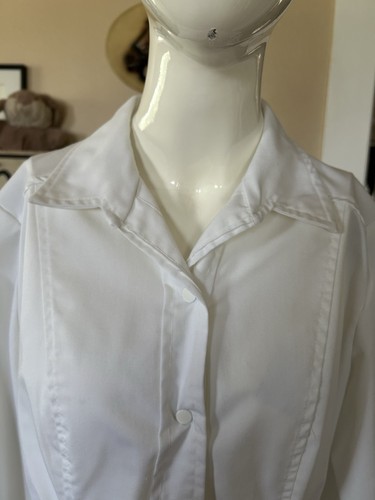 Vtg 70's White Swan 14 Uniform Nurse Snap Up Dress Horror Cosplay Asylum Lab - Picture 3 of 11