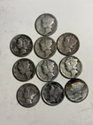 Set Of 10 Different Mercury Silver Dimes Including 1916S 1918S 1925S 1927S 1929S