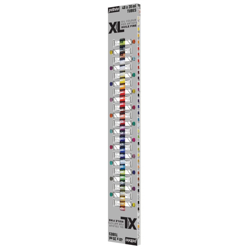 Peinture à l'huile fine Pébéo XL tube 20ml coffret de 40 couleurs assorties