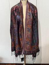 Enrico Coveri Collection Multicolor jewel tone Paisley Italian Silk Scarf