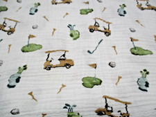 Lulujo Golf Themed Baby Cotton Muslin Swaddle Blanket 47" x 47"