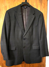 Brooks Brothers 346 Mens Black Windowpane Classic Plaid Blazer Sz 42RG