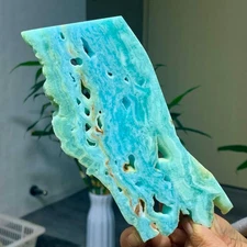 223G Natural High quality sky blue hemimorphite slab crystal mineral from Yunnan