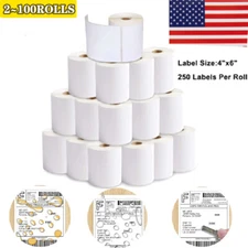 4x6 Direct Thermal Shipping Address Printing Labels 250/Roll Zebra/Rollo/Others
