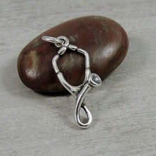 Dije de estetoscopio de plata de ley 925 - Dije de médico - Dije de enfermera - Regalo de enfermera