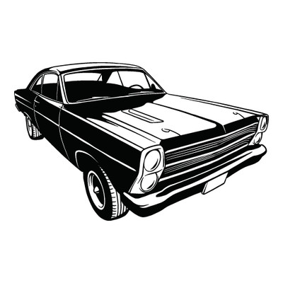1966 FORD FAIRLANE GT CLIPART-VECTOR CLIP ART GRAPHICS-DXF SVG EPS AI PNG PDF