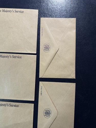 Set Of 8 On Her Majesty’s Service & Logo Unused Vintage Letter Envelopes - 第 6/14 張圖片