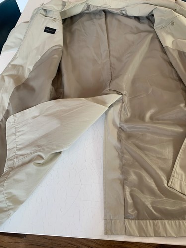 John Lewis mens beige trench coat raincoat, lined, size M - Picture 12 of 13