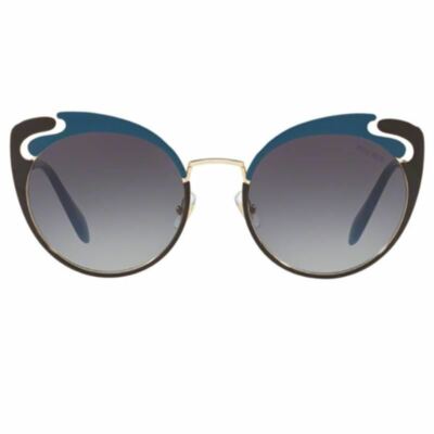 Miu Miu Pale Gold Blue Brown w/Grey Gradient Lens Women Sunglasses MU57TS C055D1