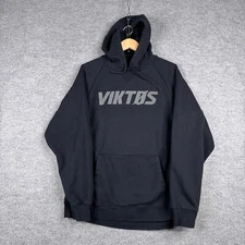 Viktos Hoodie Mens Large L Black Fallback Tack Pullover Sweatshirt Graphic Logo