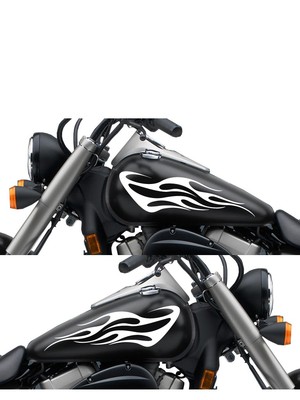 FGD Flame Motorcycle Gas Tank Flame Decal / Sticker Set of 2 13'' x 5.5'' Flm4