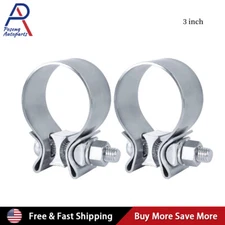2PCS 3" Inch Stainless Steel T409 Narrow Band Exhaust Clamps Seal Muffler 