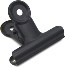 Coideal 12 Pack Large Black Bull Binder Paper Clips, Metal Hinge Clip File Clamp