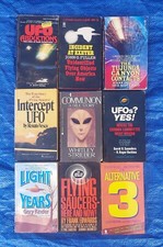 Lot of 9 UFO Alien Flying Saucer Extra Terrestrial Ufology Books PB 60'-78' era