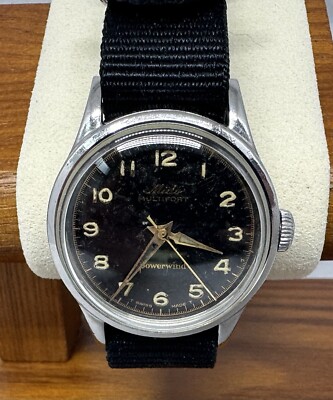 Vintage Mido Multifort Powerwind Automatic Men's Watch Military