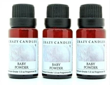 3 Baby Powder 1/2oz Premium Grade Scented Fragrance Oil Crazy Candles