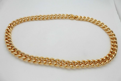 Men Fashion Jewelry Long Necklace Chunky Gold Metal Chain Link Gangster Heavy - Picture 3 of 12