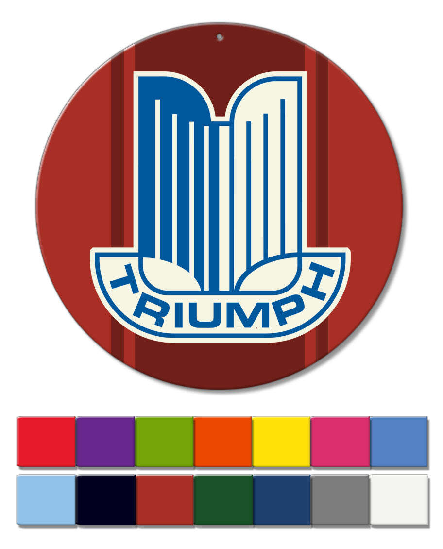 Triumph Emblem Round Aluminum Sign - 14 colors - Made in the USA