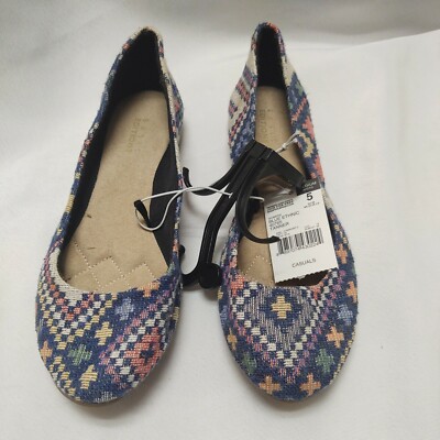 Basic Editions Womens Ballet Flat Shoes Multicolor Size 5 