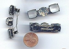 VINTAGE HEMATITE MATTE CRYSTAL GEM JEWEL BARRETTE G489