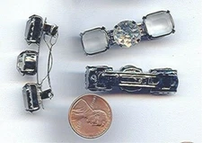 VINTAGE HEMATITE MATTE CRYSTAL GEM JEWEL BARRETTE G489