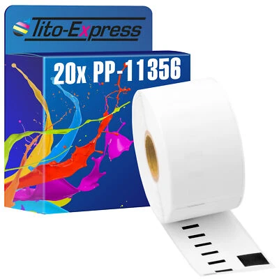 TITO-EXPRESS PROSERIE 20x Etiketten PlatinumSerie für Dymo 11356 400 Duo 400 Twin 450 Turbo 330 Turbo
