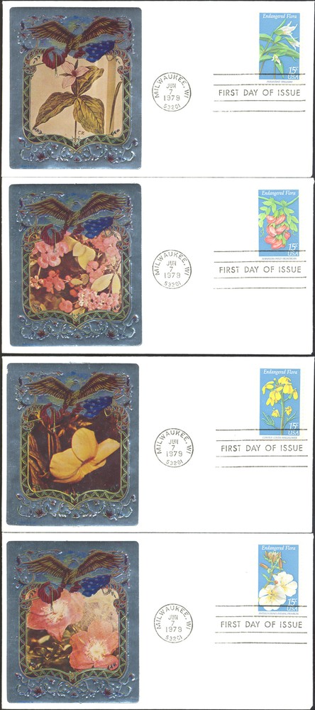 #1783-86 Endangered Flowers Ross Foil FDC Set (29619791783-86001)