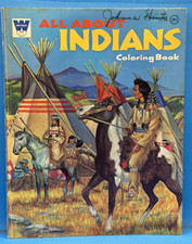 Coloring Book All About Indians Indian Native American 1976 VTG Unused/Uncolored