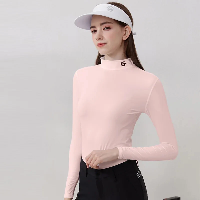 Women Ice Silk  Long-sleeve Anti-UV Ice Silk Tops Summer Ultra-thin Underwear - Image 3 of 4