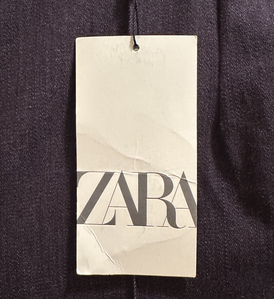 Zara Dark Blue Denim Looking Dress Pant, Size Medium, Womens thumbnail 3