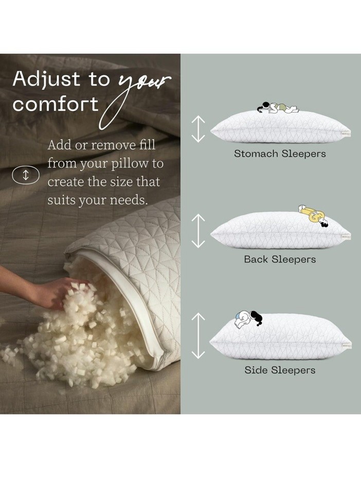 Coop Home Goods Original Pillow Queen Adjustable Cross Cut Memory Foam