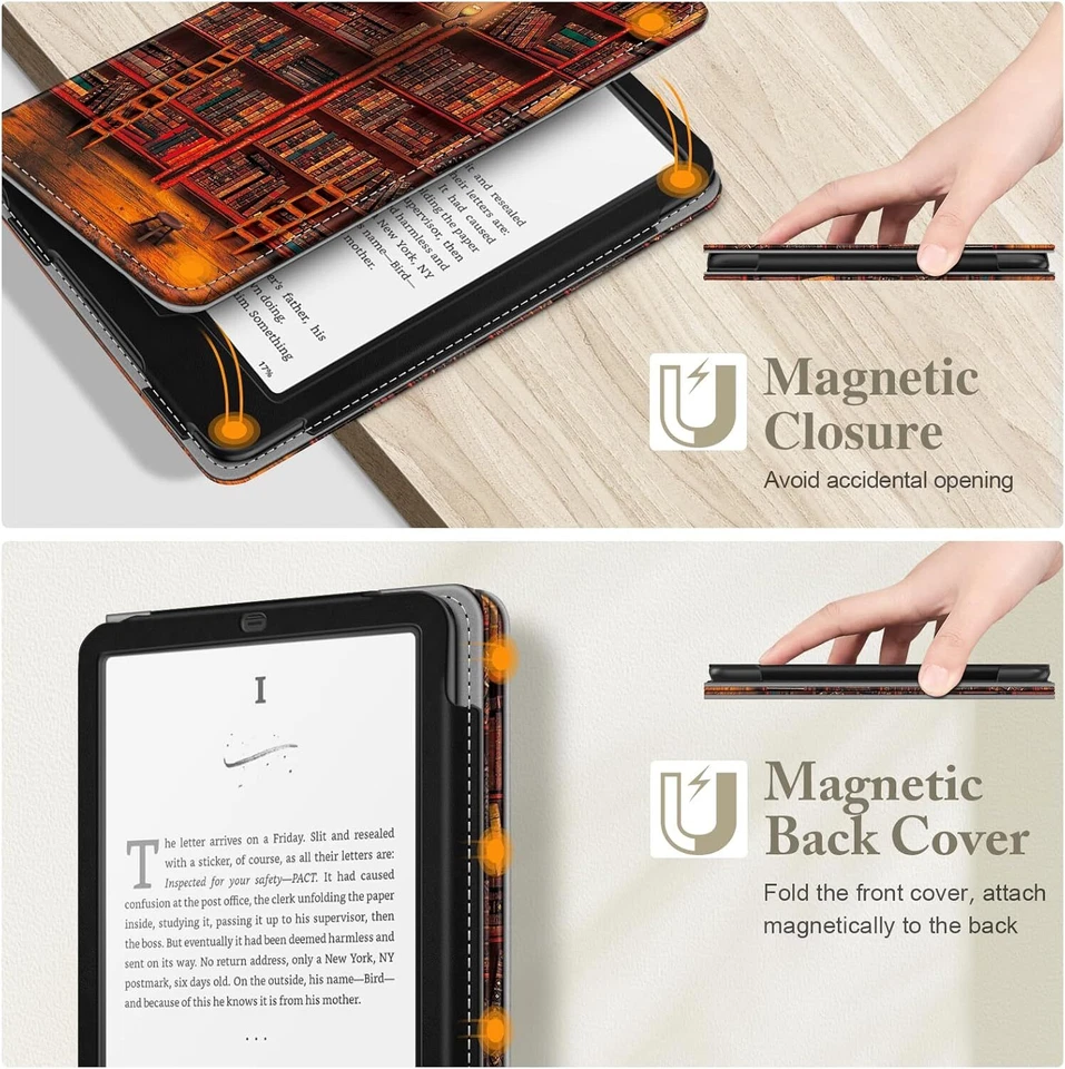 Case for 7" All-New Kindle Paperwhite 12th Gen 2024 Leather Foldable Stand Cover - Image 4 of 4