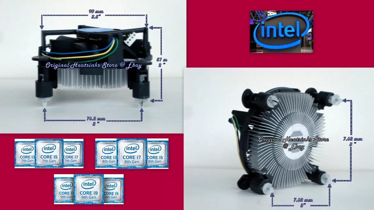 8th Gen Intel Core i7-8700 Cooling Fan Heatsink for Desktop PC Socket  LGA1151