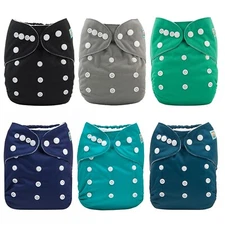 ALVABABY Cloth Diaper, One Size Adjustable Washable Reusable for Baby Girls and