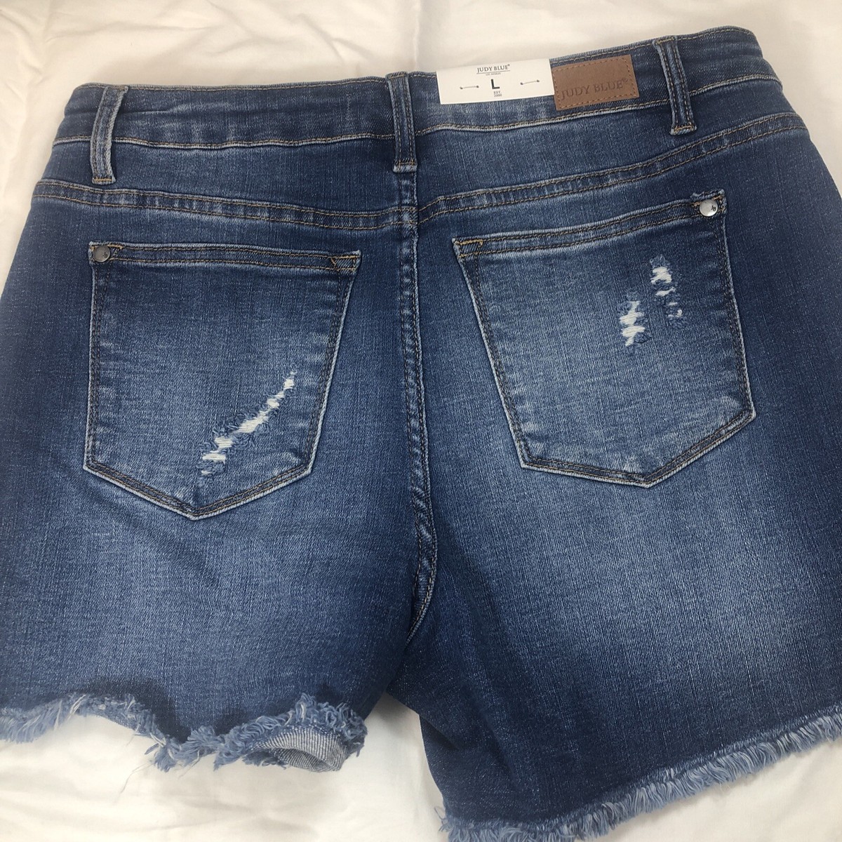 よっちゃん様 オーダー品 Judy Blue Jean Shorts Sz L High Waist Distressed Leopard Med