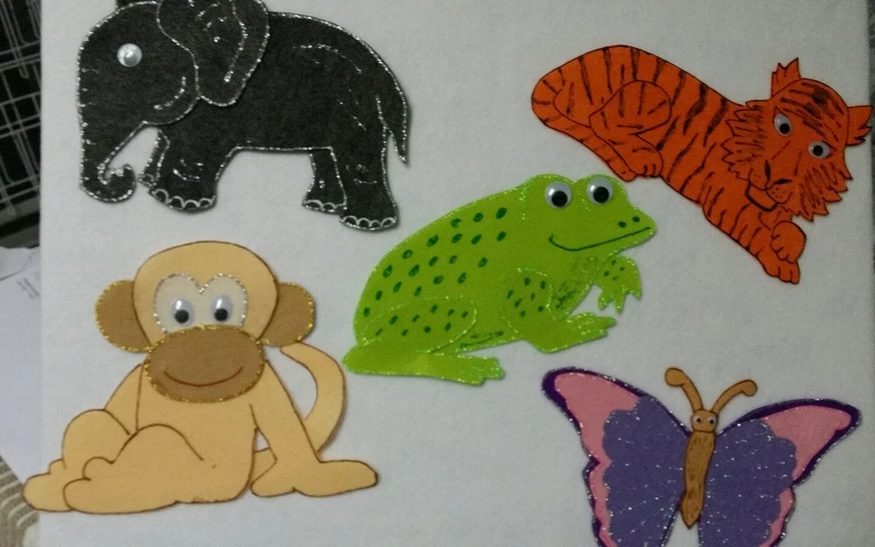 FELT BOARD/ STORY RHYME.  ZOO/ JUNGLE  ANIMALS CUSTOM LARGE.  - image 2 of 3