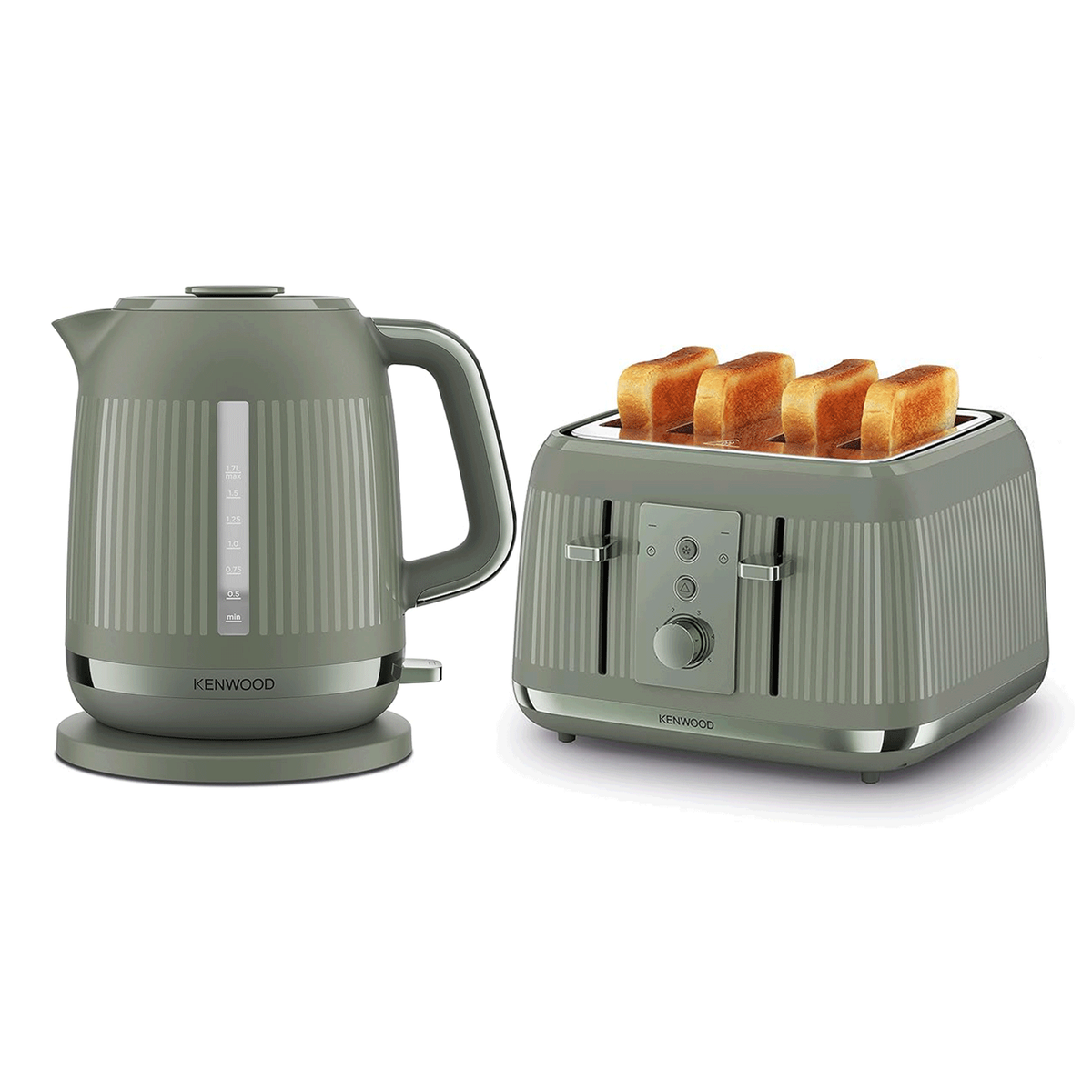 Kenwood Dusk Electric Jug Kettle And Slice Toaster Set Olive