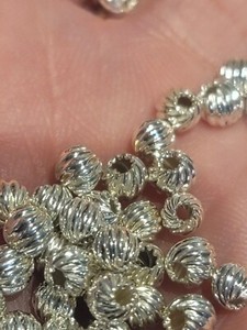 60 Amazing Super Heavy Duty Beads Sterling Silver SPIRAL Corrugated 4 MM