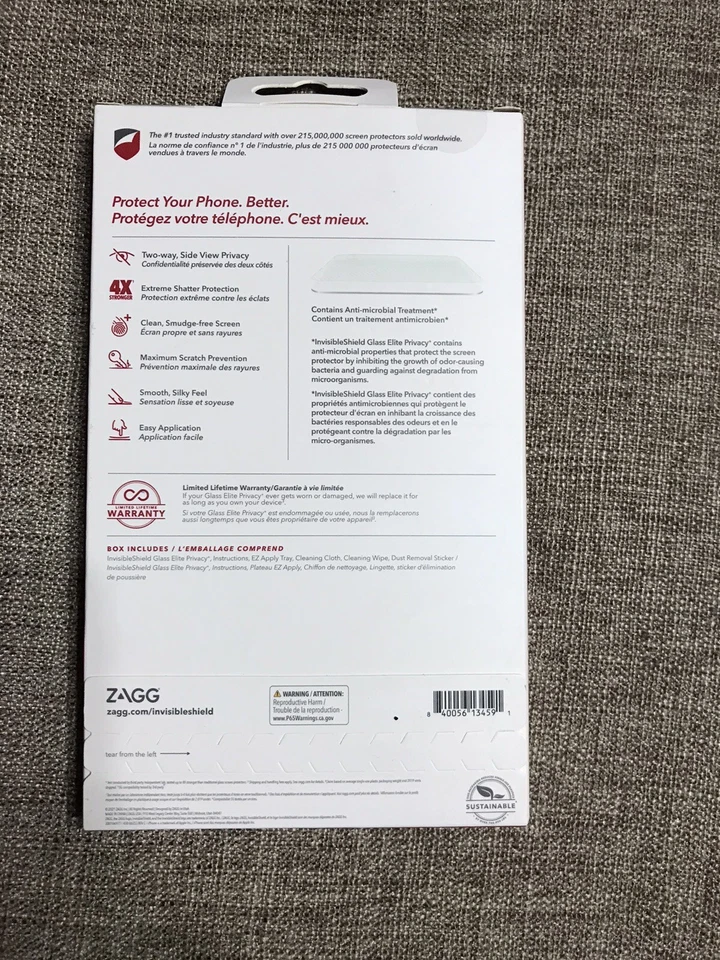 Totalmente Nuevo ZAGG iPhone 6+/6s+/7+/8+ Protector Invisible Vidrio Elite Pantalla de Privacidad Foto 2 de 2