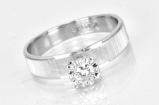 .15 ct Round Cut Diamond Solitaire Engagement Ring 14k White Gold Size 6.75